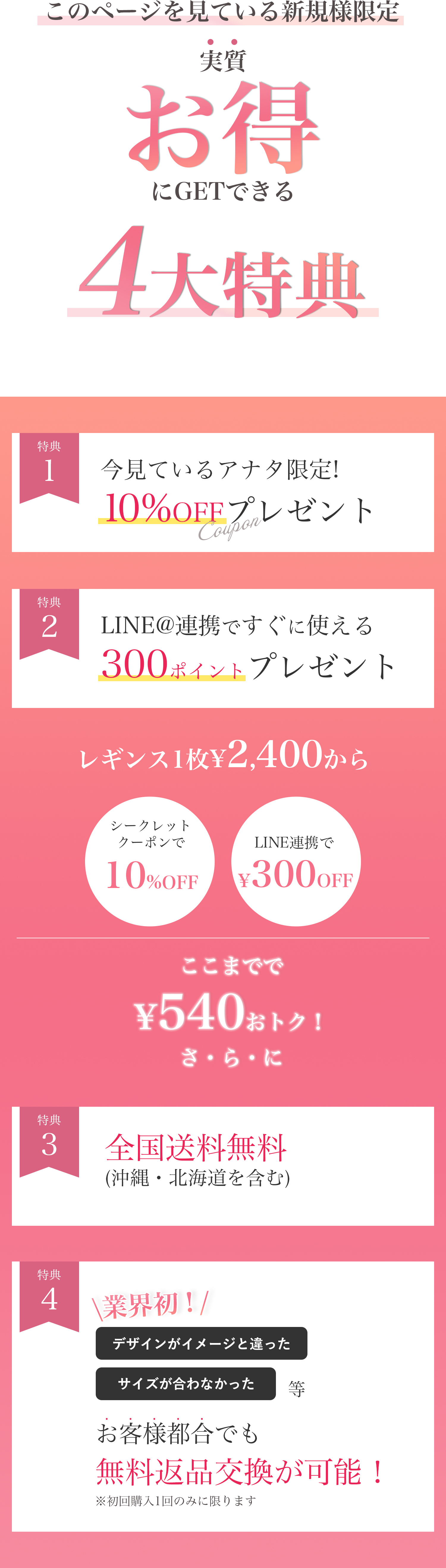 レギンス半額詳細